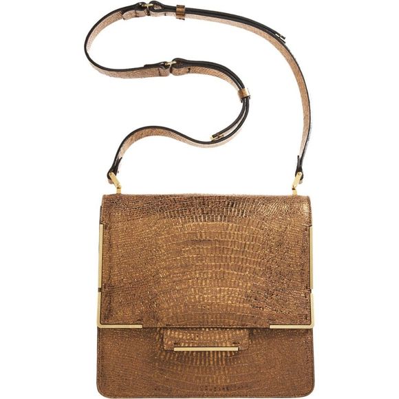 Lanvin Madame Metallic Shoulder Bag w/ Flap NWT - Picture 2 of 5